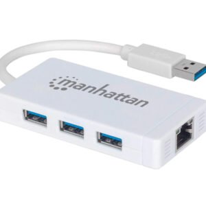Hub USB 3.0 tipo A de 3 puertos con adaptador Gigabit Ethernet