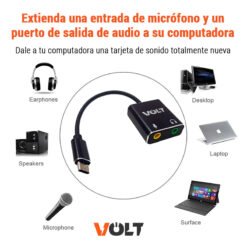 Adaptador de sonido estéreo USB tipo C
