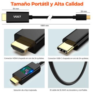 Cable Tipo-C macho a HDMI macho