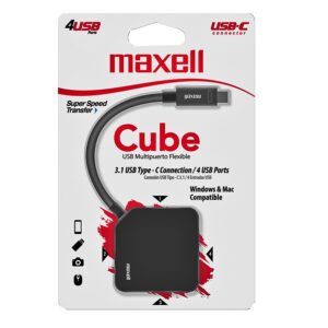 Hub USB cubo 4 puertos entrada tipo c