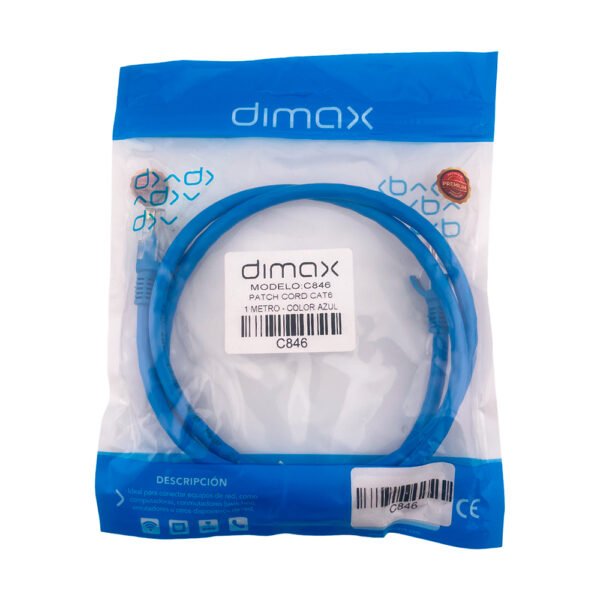 Patch Cord Categoría 6 – 1 metro – Color Azul