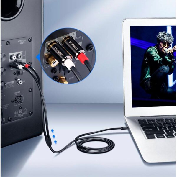 Cable de Audio Ugreen Estereo 3.5mm a 2 RCA de 3M