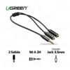 Cable divisor de auriculares Ugreen mini jack de 3,5 mm con micrófono AUX de 20 cm