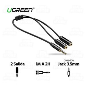 Cable divisor de auriculares Ugreen mini jack de 3,5 mm con micrófono AUX de 20 cm