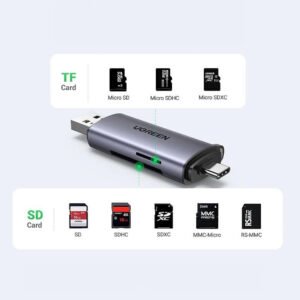 Lector Ugreen CM185 50706 para tarjetas SD USB-A 3.0