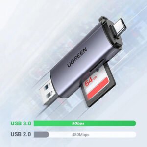 Lector Ugreen CM185 50706 para tarjetas SD USB-A 3.0