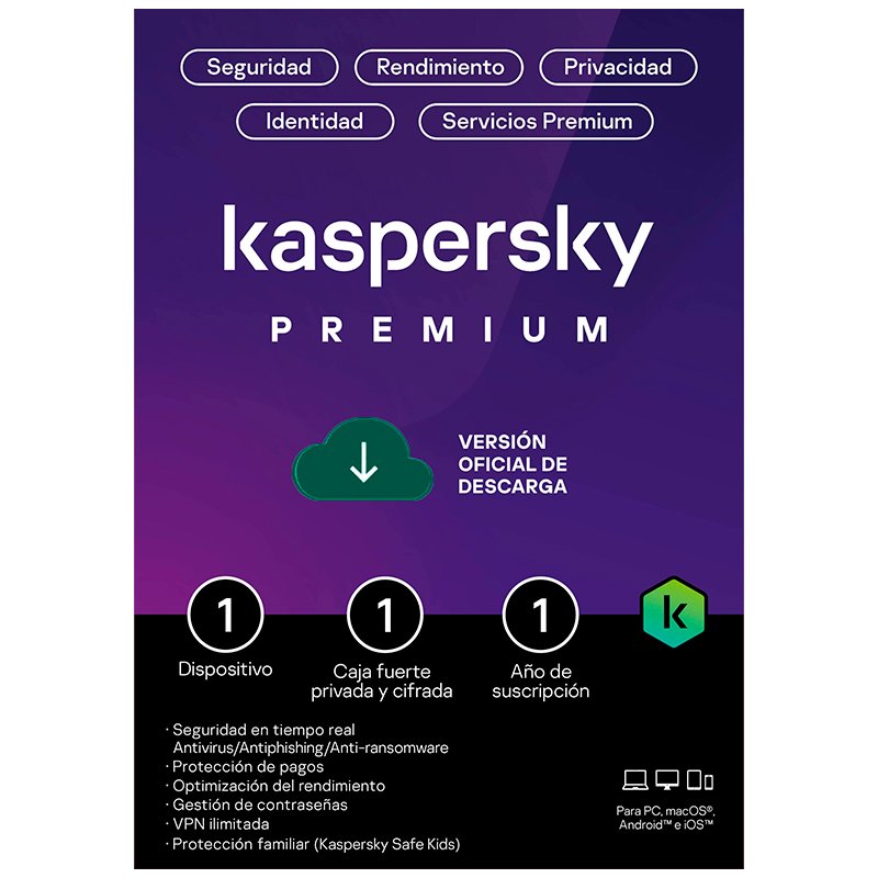 Kaspersky Premium 1 Dispositivo 1 Año VPN ilimitado