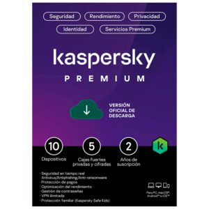 Kaspersky Premium 10 Dispositivos 2 Años VPN ilimitado