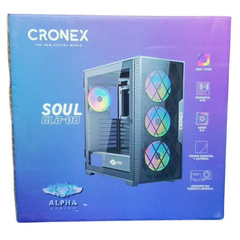 SOUL Cronex GLA-08 Gabinete para PC ATX Moderno y Resistente