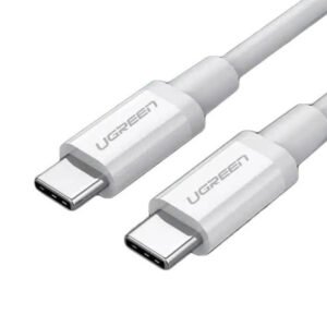 CABLE DE CARGA USB-C a USB-C 60W 3A (Blanco)