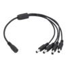Cable divisor de alimentación CC 1 hembra a 4 machos 5,5 mm x 2,1 mm CCTV