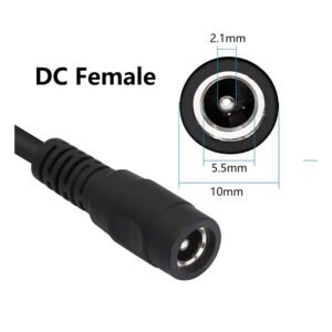 Cable divisor de alimentación CC 1 hembra a 4 machos 5,5 mm x 2,1 mm CCTV