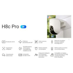 Camara WiFi EZVIZ H8C Pro 2K PTZ Exterior 360°