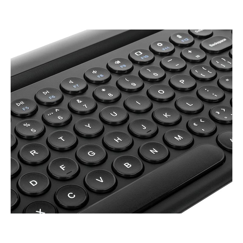 Multi-Device-Bluetooth®-Antimicrobial-Keyboard-with-TabletPhone-Cradle