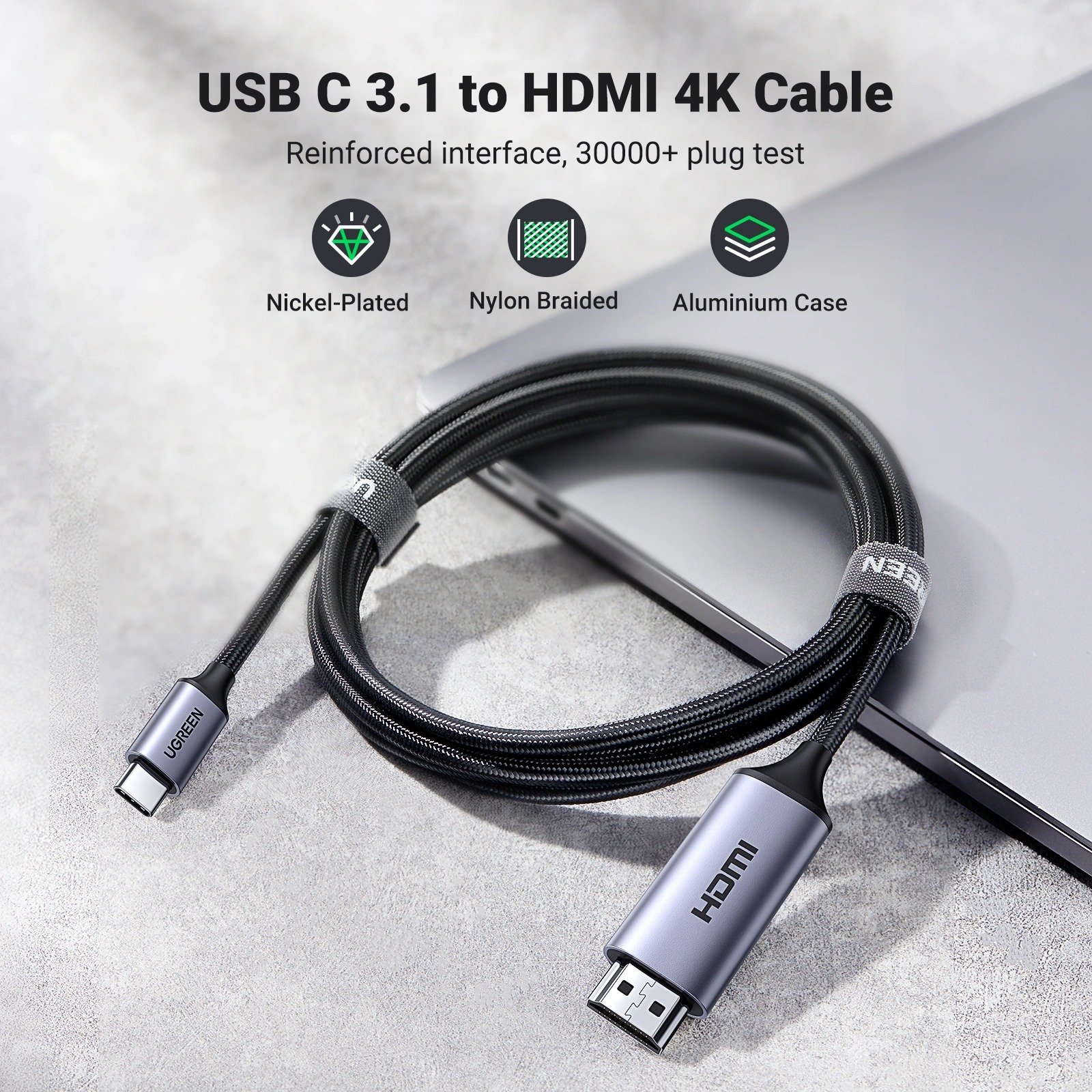 CABLE USB TIPO C A HDMI 4K - 1.5M - UGREEN