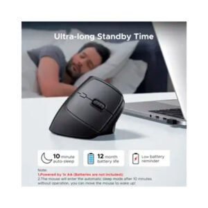 MOUSE ERGONOMICO VERTICAL NEGRO UGREEN