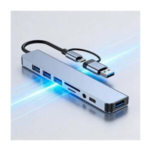 ADAPTADOR-USB-C-8-EN-1-DE-KNUP,-COLOR-GRIS,-CON-LECTOR-DE-TARJETAS-SD-Y-MICRO-SD.