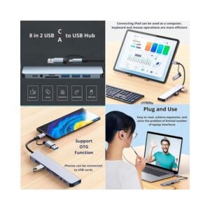 ADAPTADOR-USB-C-8-EN-1-DE-KNUP,-COLOR-GRIS,-CON-LECTOR-DE-TARJETAS-SD-Y-MICRO-SD.