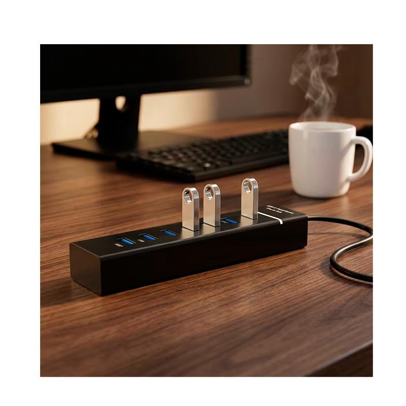 HUB USB 3.0 DE 7 PUERTOS CON LED KNUP KP-HB522