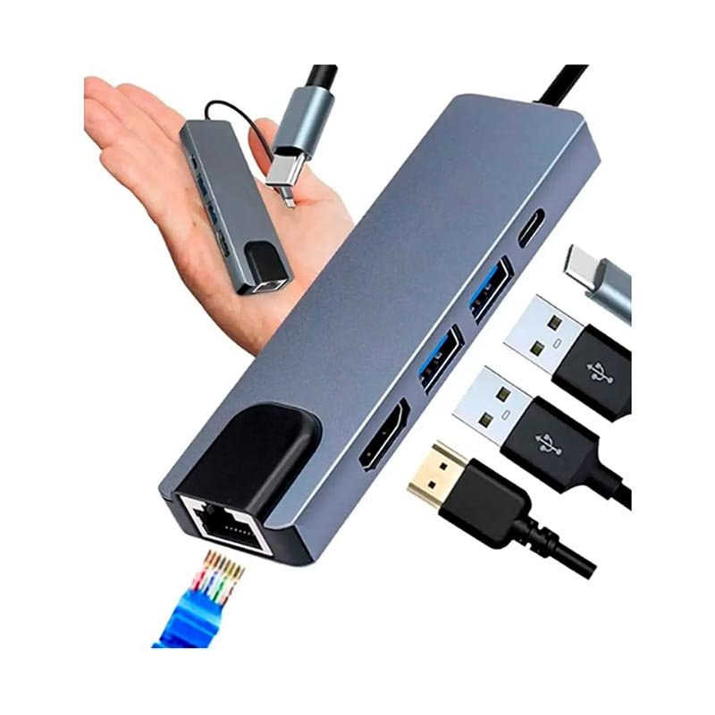 ADAPTADOR-5-EM-1-(REDEUSB2.0USB3.0HDMITYPE-C-KP-AD143-KNUP