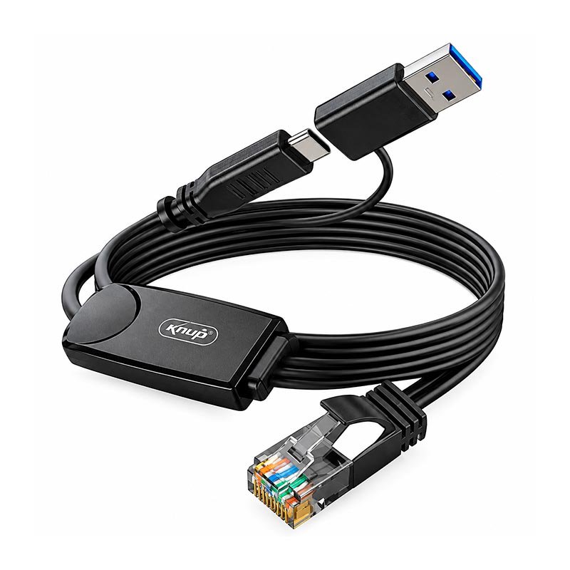 ADAPTADOR DE RED A USB Y C 1.5 METROS 3.0 KNUP KP-AD173