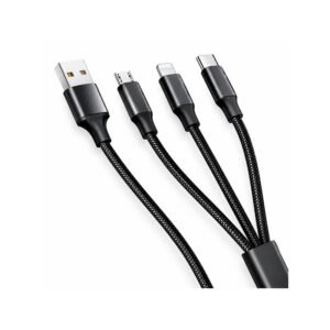 CABLE 3 EN 1 ENTRADA V8 , USB-C Y LIGHTNING