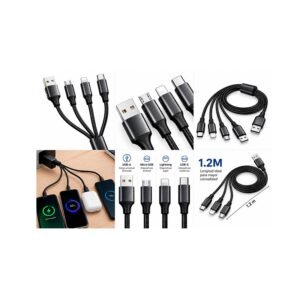 CABLE 3 EN 1 ENTRADA V8 , USB-C Y LIGHTNING