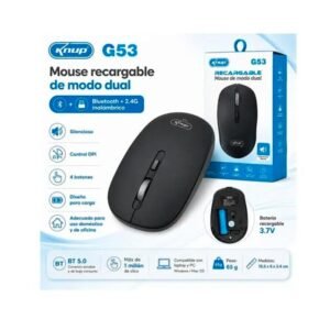 MOUSE RECARGABLE , BLUETOOTH Y INALAMBRICO KNUP G53