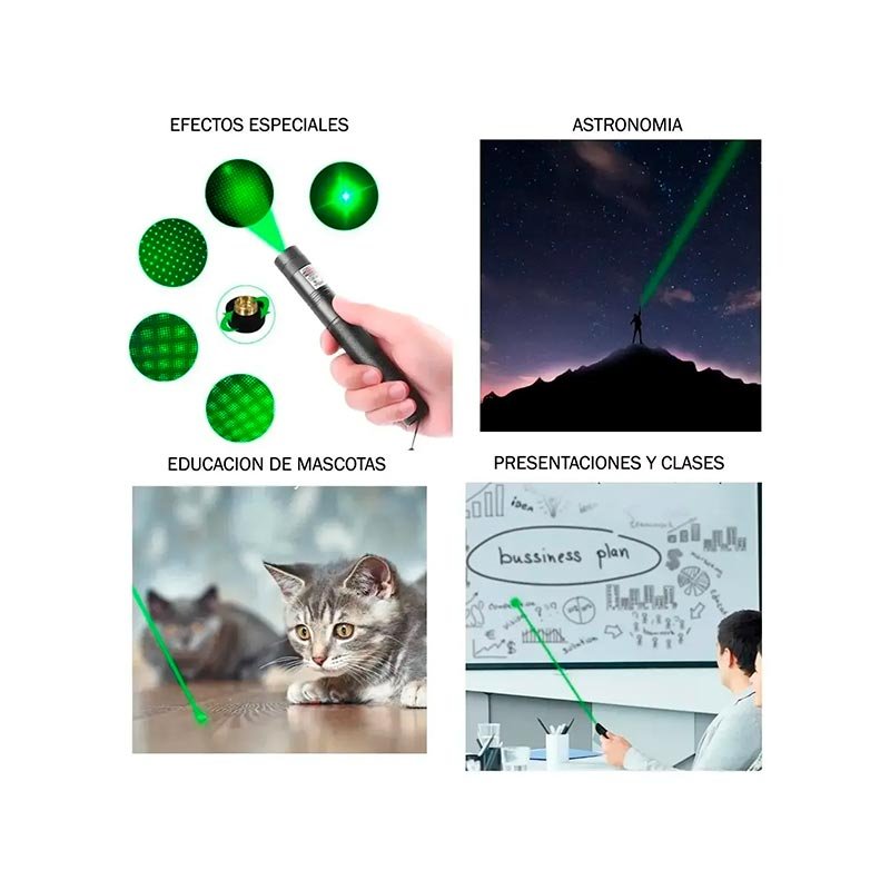 PUNTERO LASER PEN COLOR VERDE LELONG LE-2244 300LM 1200MAH
